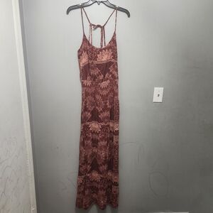 O Neill Maroon Spaghetti Strap Maxi Dress Size M Beach Resort Vacation